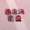 Alloy Cartoon Fashionable Character Heart And Lung Brooch Pins Set For Occasion Any