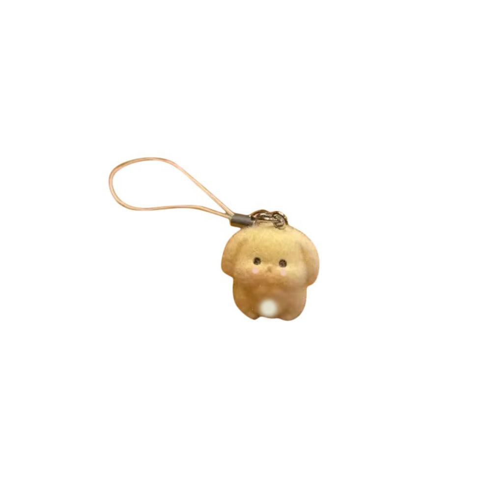 Cute Rabbit Keychain Pendant Cartoon Animal Shaped Keyrings Fashionable Flocking Key Rings Jewelry for Backpacks