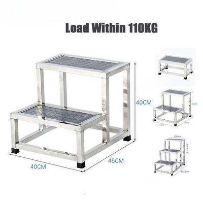 Escalera Pequeña de Hospital Taburete para Peldaño Acero Inoxidable Doble Capa Individual Taburete con Escalones Escalera Doméstica Interior Escalera de Dos Peldaños