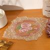 Anti-scald Lace Embroidered Coaster Oval Coffee Drink Pad Insulation Dining Mat  for Home Decor