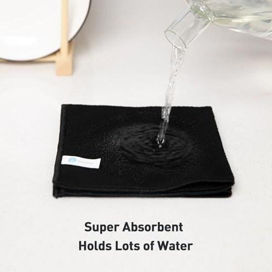 Microfiber Cloths Cleaning Absorbent Quick-Drying Towels Multifunctional Rags 12 Pieces 3333cm Black