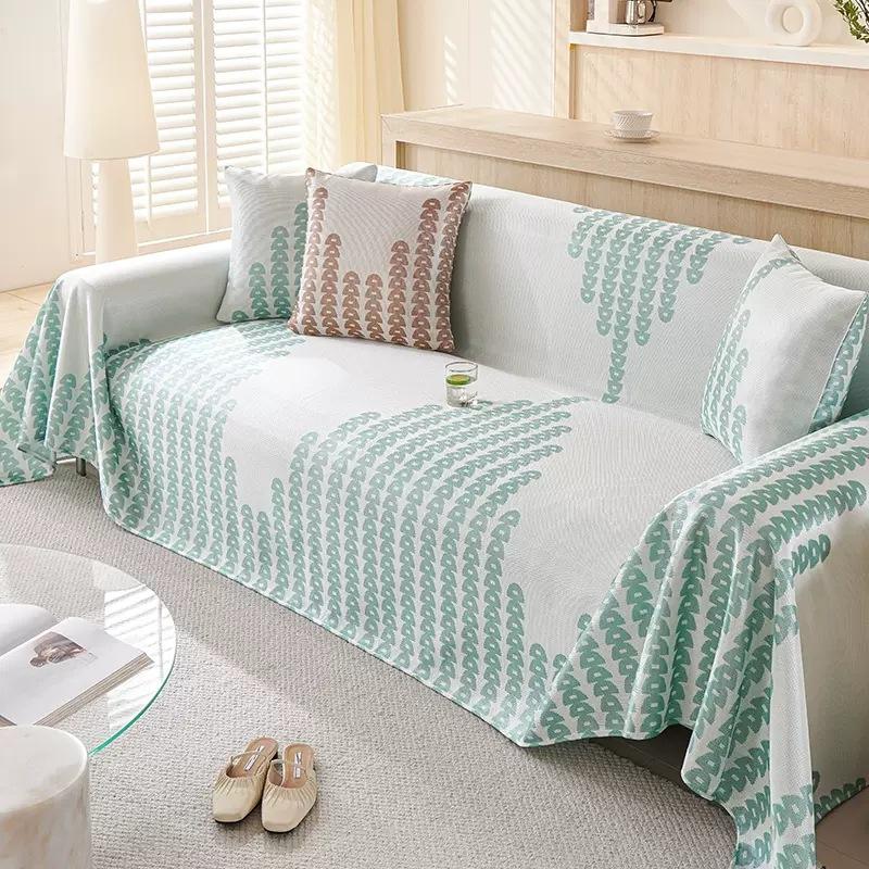 Sommer Kaltes Gefühl Eisseide Sofabezug Stoff Handtuch Sofabezug Sommer Sofamatte Kissen Staubdicht Einteiliger Bezug