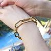 Gold Color Big Carabiner Lock Clasp Bracelet for Women Handmade Statement Necklace Set Chain Link Charm Femme Jewelry