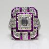 New Ladies Ring Luxury Large Square Jewelry Wedding Artificial Zircon Simple Atmosphere Luxury Party
