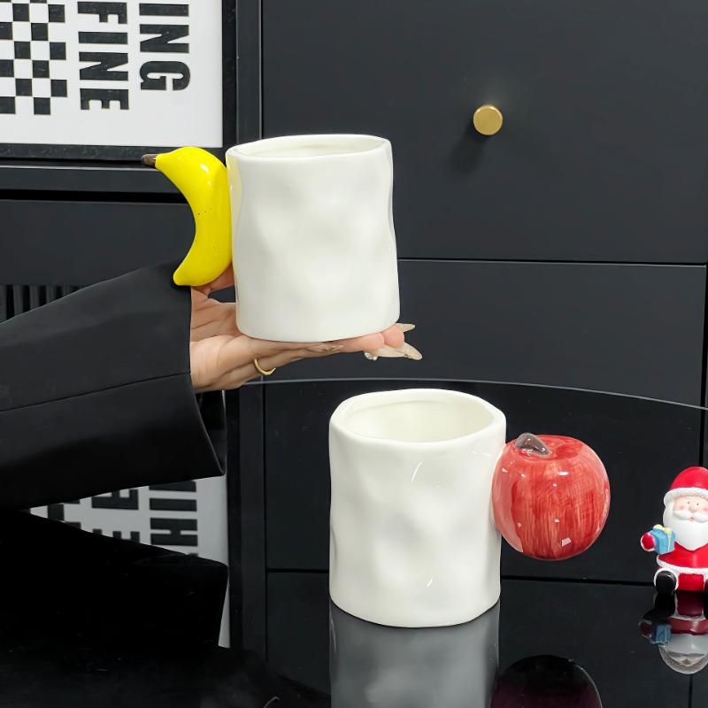 280ml Fruit Shape Ceramic Mug Creative Office Water Cup Home Breakfast Milk Cup Couple Afternoon Tea Coffee Cup Friend Gift