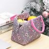 Lunch Bag Carry Holders Containers Rose Pattern Picnic Organizer Container Worker Student Food Storage Bags Carrying Pouches