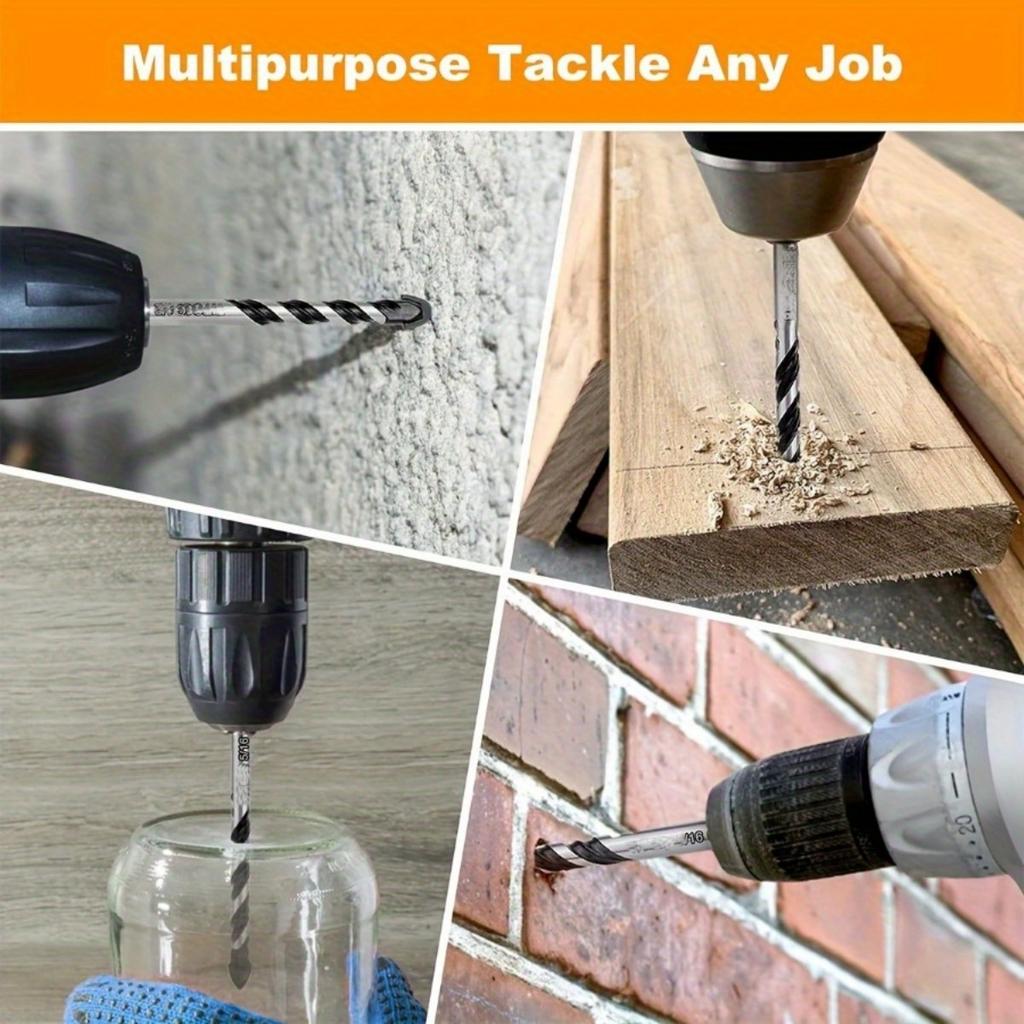 9-teiliges Profi-Steinbohrer-Set für Glas/Ziegel/Kunststoff/Zement/Holz/Fliesen/usw., Industriestärke Hartmetallbohrerspitze