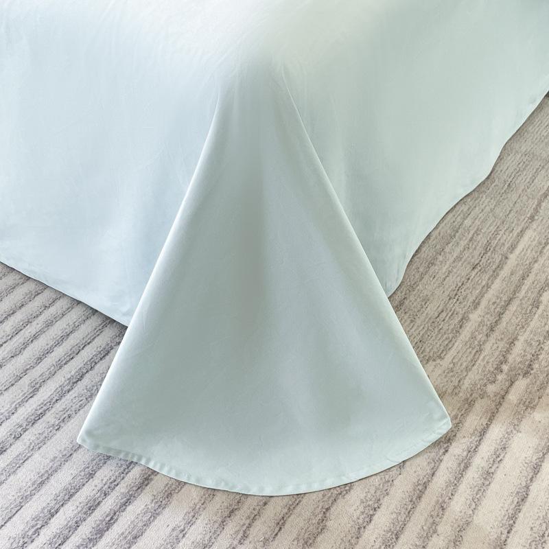 50 Cotton Polished Long-Staple Cotton Bed 4Pcs Set Feather Embroidery 100 Cotton Bed Sheet Quilt Cover