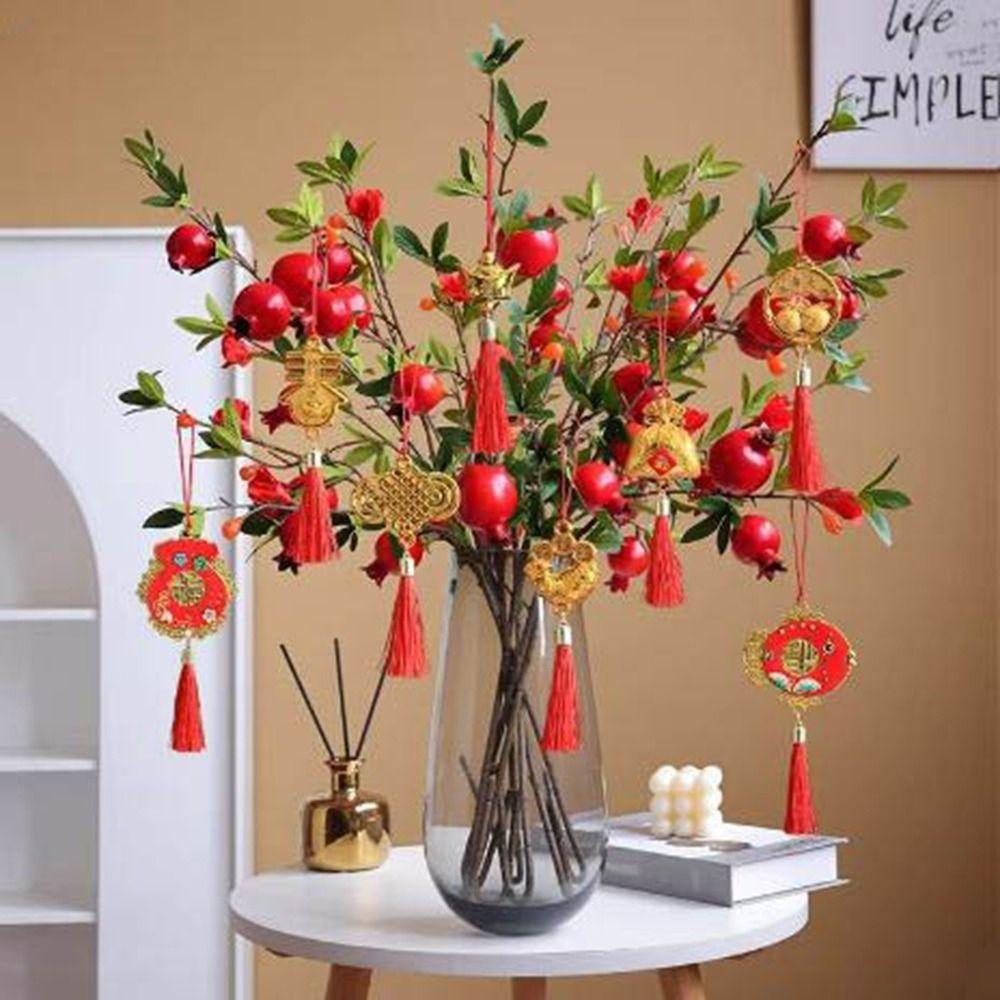 Cute 2025 Red Chinese New Year Pendant Decorative Feng Shui Charm  Party