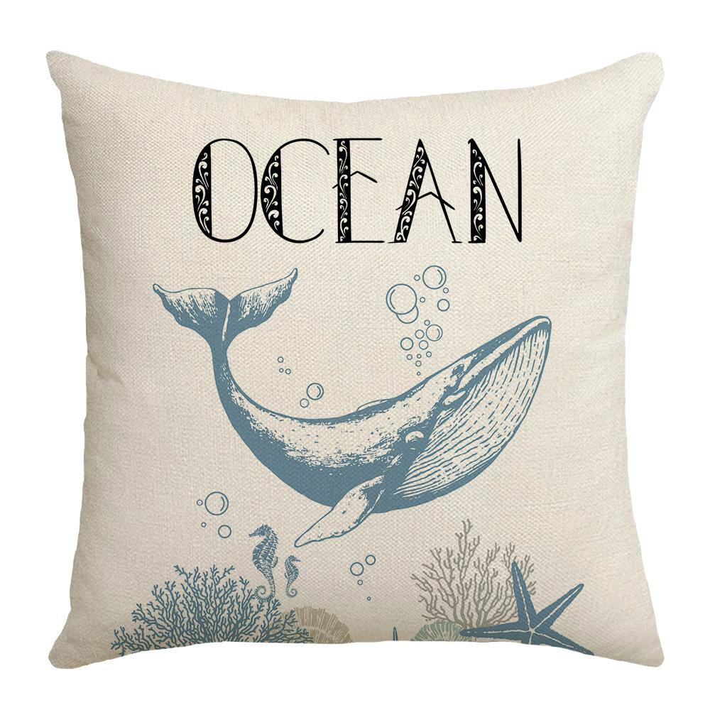 Bedroom Pillow Modern Simple Pillow Pillow Small Fresh Ocean Blue Back Square Living Room Pillow Case