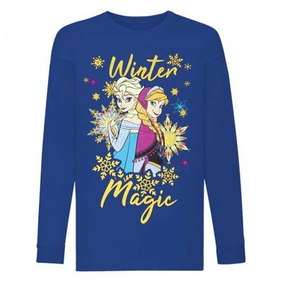 Girls Winter Magic Anna And Elsa Glitter Long-Sleeved T-Shirt