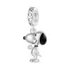 Colgante de Snoopy de pie con charms colgantes GNOCE – Plata de ley S925