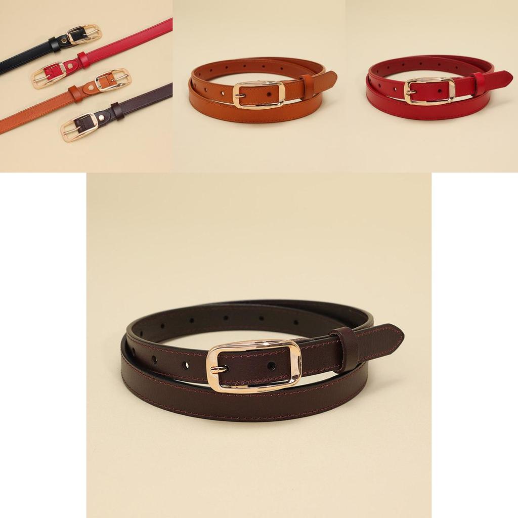 Premium Cow Leather Ladies Fashion Belt With Round Shape Buckle For Office Use