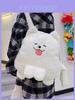 White Plush Dog Girl Backpack With Zipper Closure For Daily Use And Cute Style