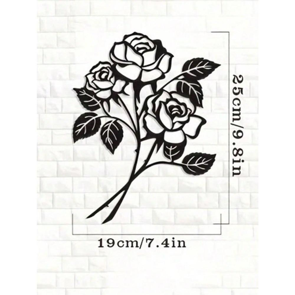 Romantic Rose Metal Wall Decor - Elegant Iron Art Craft for Valentine's Day Gift Home Ornament