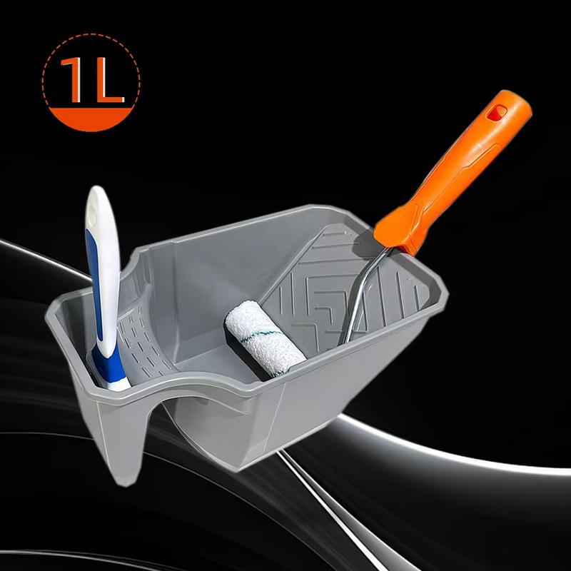 4-Inch Handheld Paint Cup with Roller Frame - Durable PP Material, Large Capacity, Easy Matching for Brushes & Rollers, Gray