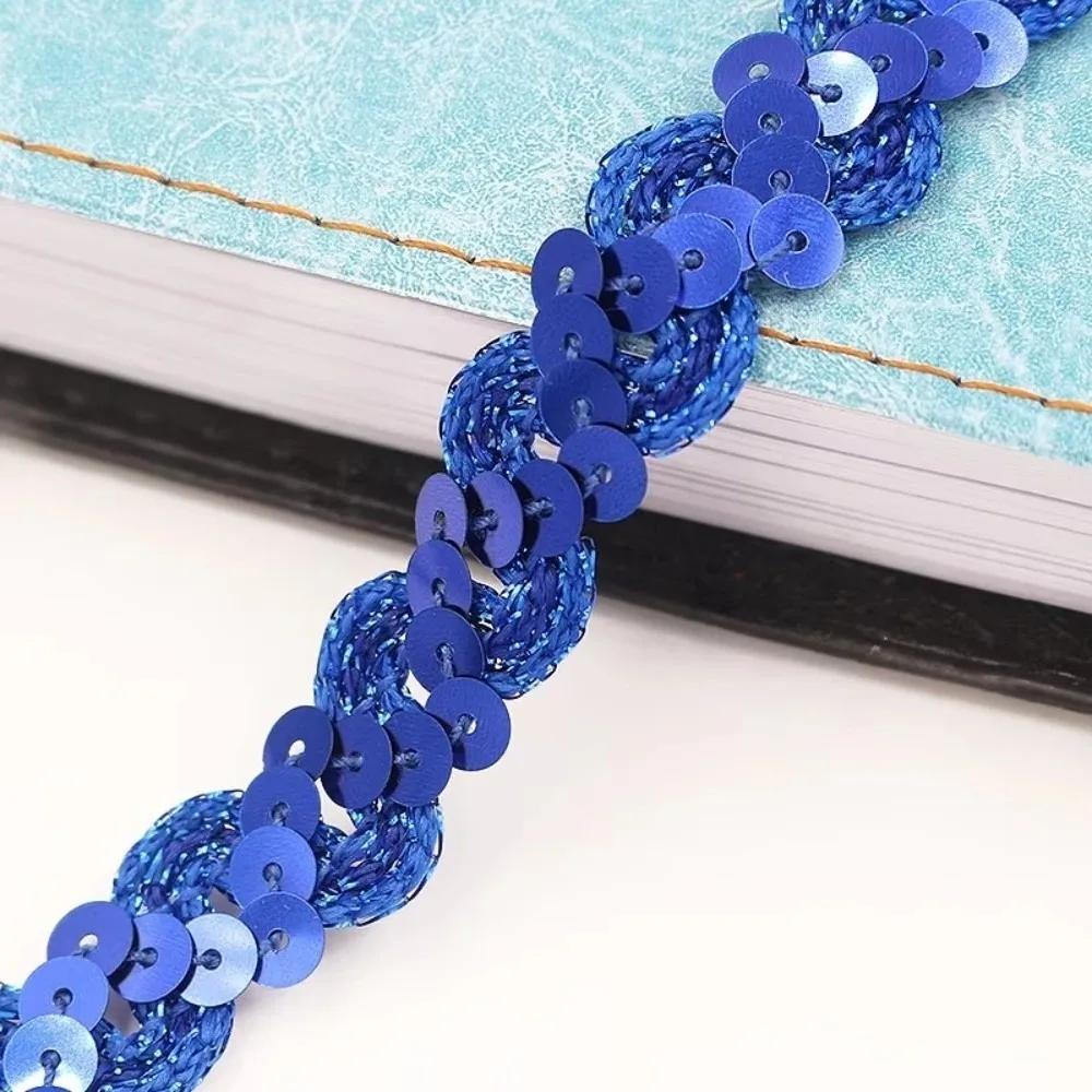 Garment Accessories 5 Yards Sequin Lace Braided Band 15MM DIY Sewing Ribbon Dress Wedding Tape Decor Trim Sewing Clothes Stage