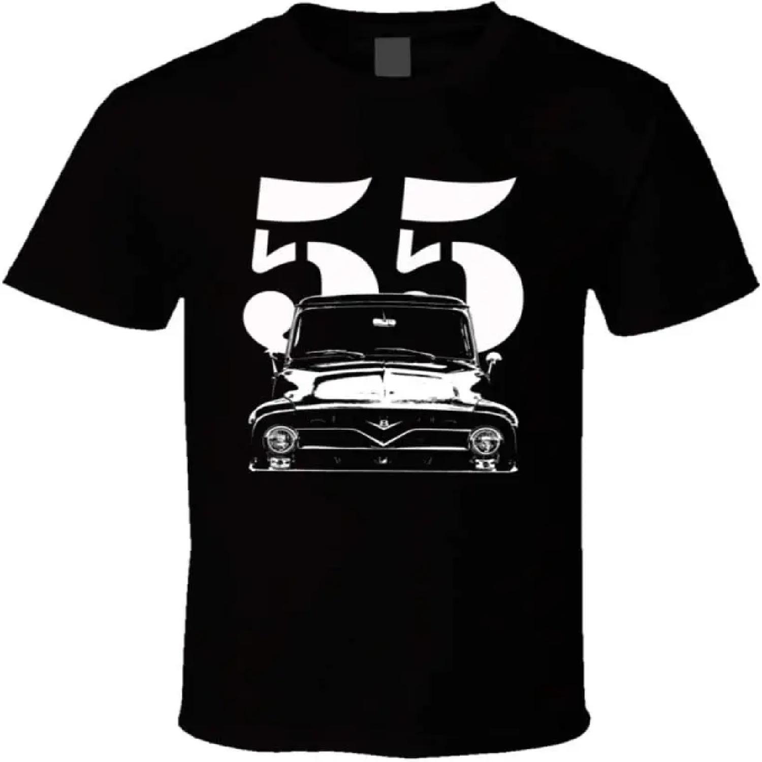 

1955 F100 Pickup Truck Grill View with Year Black T Shirt S чёрный