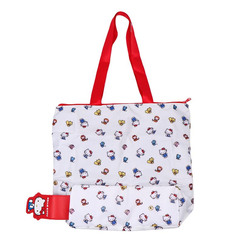 Cute Cartoon Kt Cat Storage Bag Lovely Foldable Print Shoulder Bag Handbag Creative Nylon Shopping Bag For Women Gifts