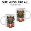 1pc 11oz Ceramic Coffee Mug with Double-Sided Beer Style Print, Everyday Gift Idea