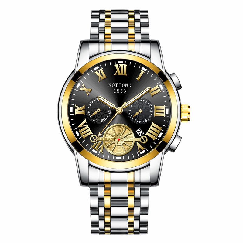Orologio da Uomo Tourbillon alla Moda Orologio al Quarzo Moda Business Sport Orologio da Uomo Orologio in Acciaio Inossidabile Orologio da Uomo con Cinturino in Acciaio