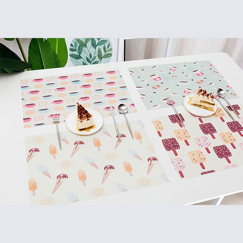 

Table Mats PVC Coasters Dessert Painting Placemats Adiabatic Placemat Bar Coffee Table Pad Placemat for Dining Table Cup Mat 2pcs-pack