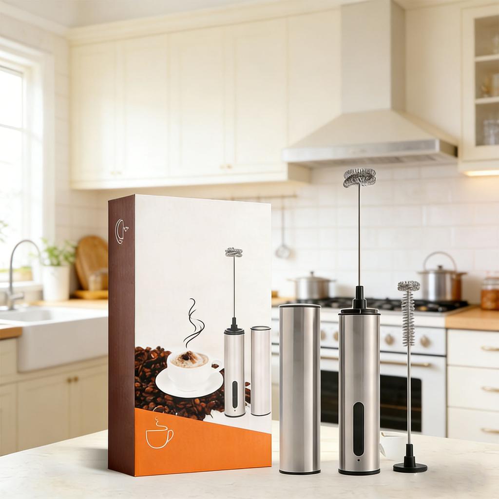 Kitchen Powerful Milk Frother Wand Fast Handheld Drink Mixer Electric Whisk Foam Maker USB Rechargeable for Coffee Lattes