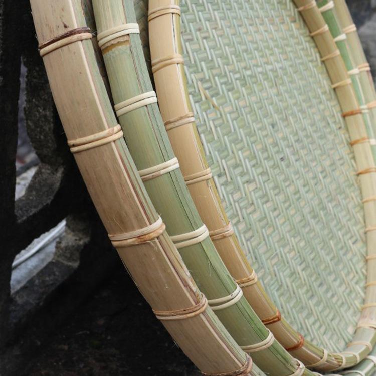 Cesta de Bambú Verde de Primera Capa para Cernir: Redondo, Duradero y Espeso para el Secado de Verduras Doméstico y Comercial.