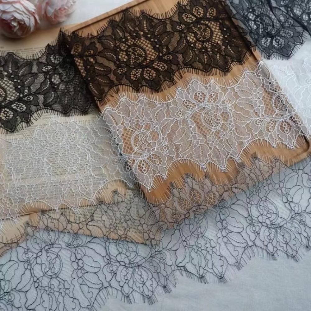 300cm Eyelash Lace Fabric Bearded Edge DIY Material Wedding Embroidery Handmade Sewing Material Handmade Lace