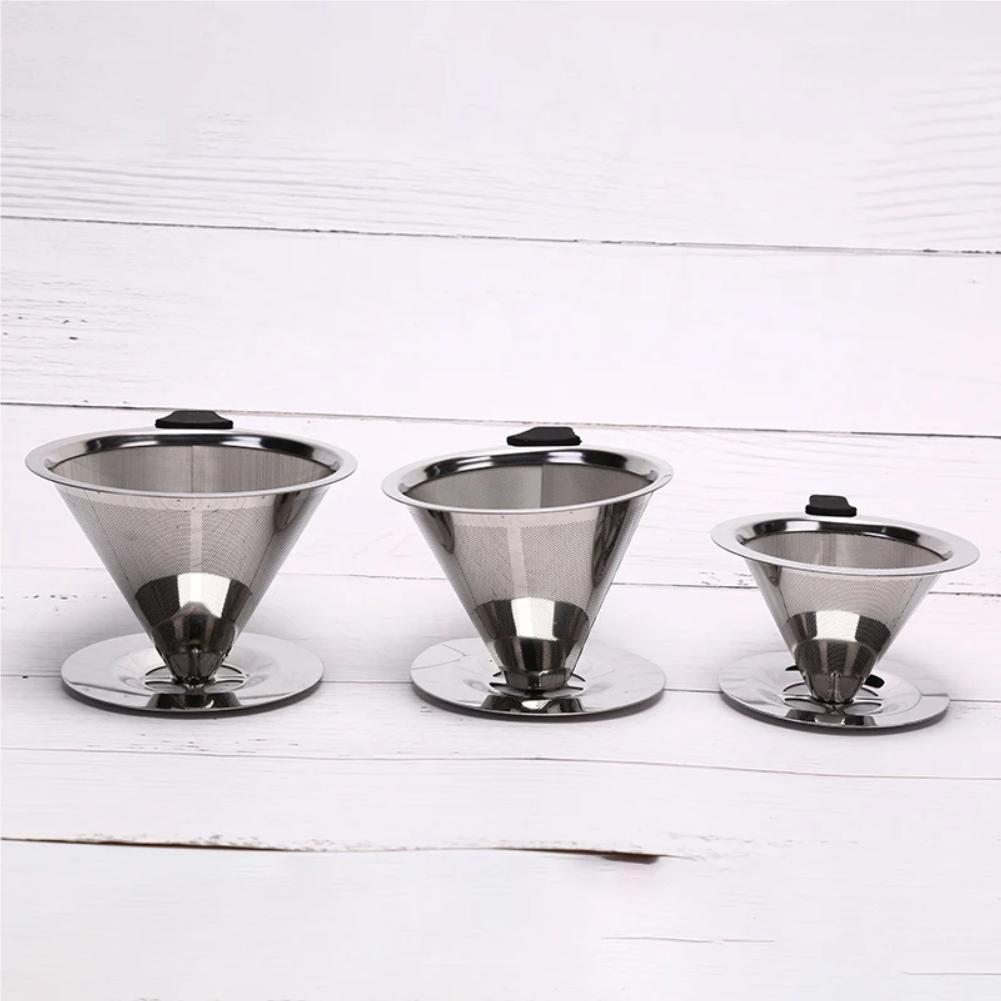 1PC Stainless Steel Reusable Coffee Filter Holder Pour Over Mesh Tea Dripper Cup