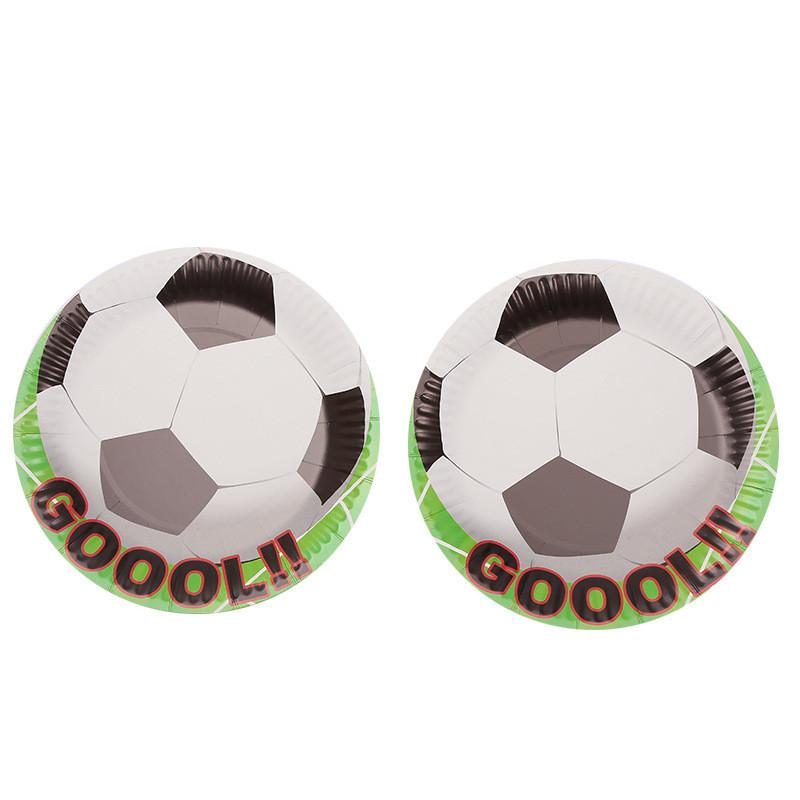 Party Football Theme Tableware Plates Napkins Flag Birthday Kids Favors Cartoon
