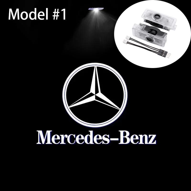 AAVN1 2Pc Car Door Projector Laser Lamp Car Door Welcome Light For Mercedes Benz C117 W117 E Couple C207 A207 C205 2015-2020 A205 W218
