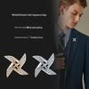 Crystal Pinwheel Men's Brooch - High-End Lapel Pin with Inlaid Zircon for Women's Accessories
