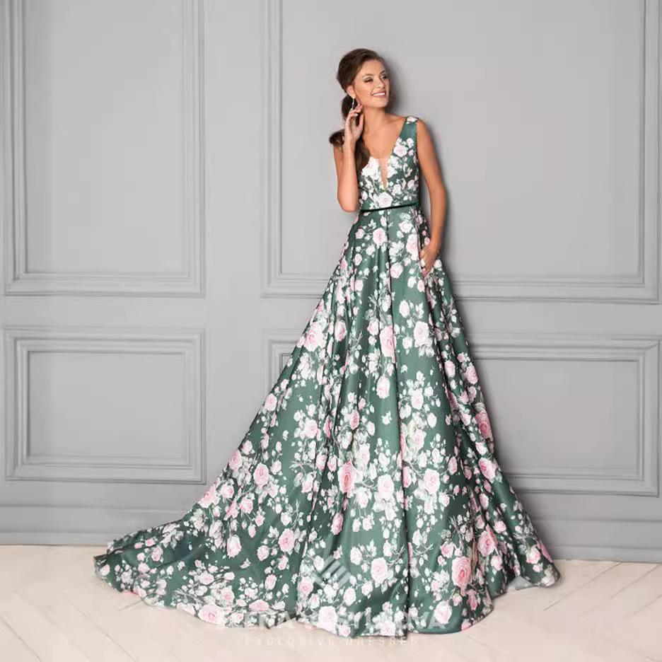 

2025 Summer New Women s Fashion Elegant Dress Bohemian Printed Dress XL