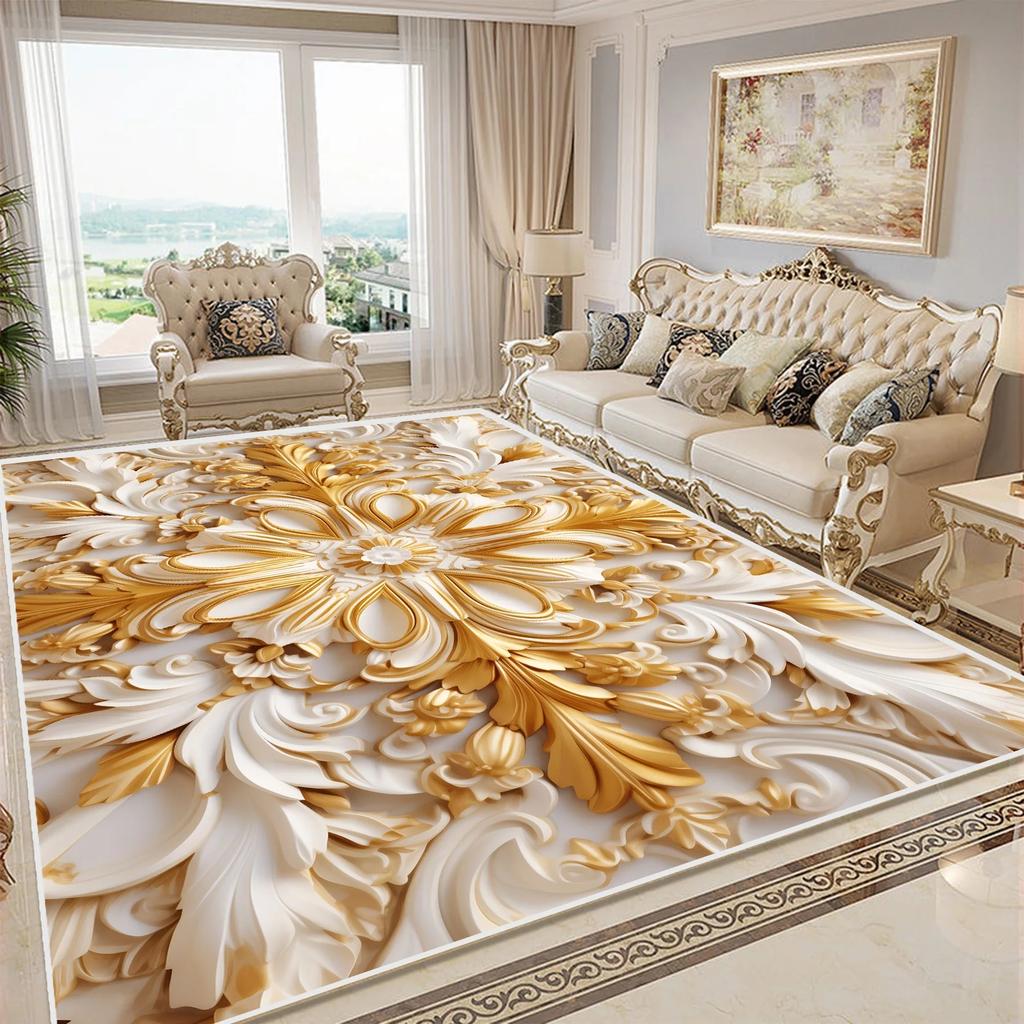 Flower 3D Carpet for Bedroom Home Decor Large Area Living Room Soft Rug Kitchen Anti-Slip Lounge Bathroom Corridor Mat Decorate