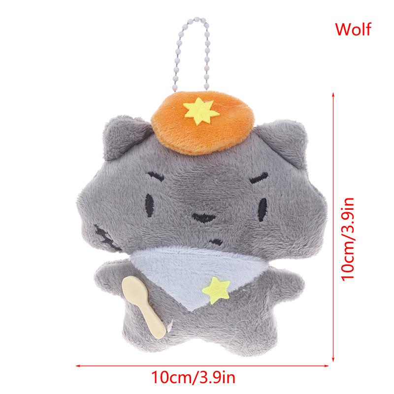 Soft Keychain Cartoon Wolf Sheep Pendant Keychain Squeak Toy Plush Stuffed Key Chains Bag Decorations Couple Friends Kids Gift