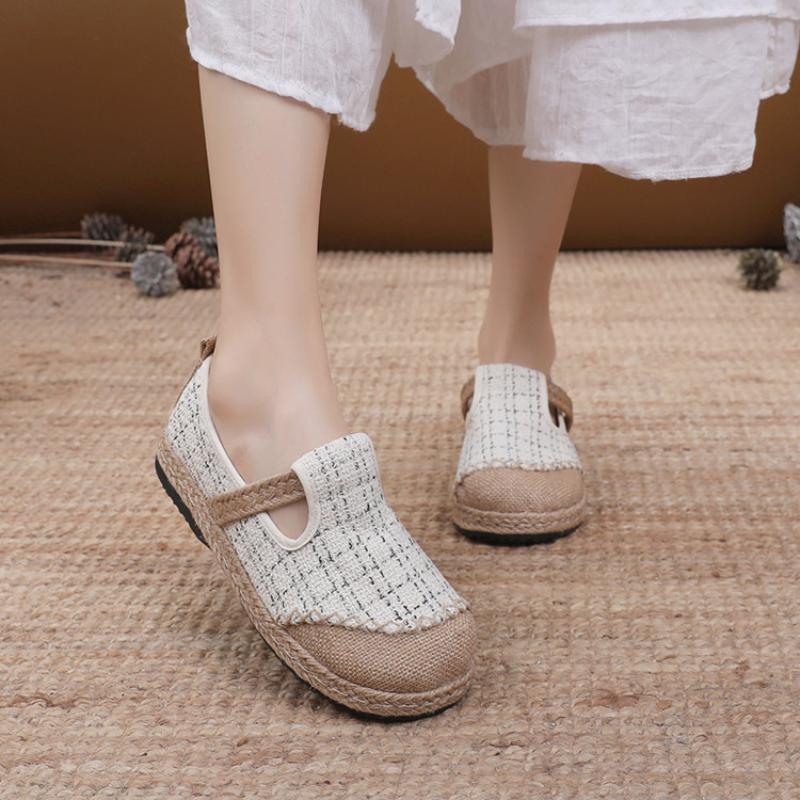 2024The New Breathable Cotton Linen Canvaswomen Shoes Cotton Linen Slippers Summer Fashion Women Shoes Sandals Zapatos De Mujer