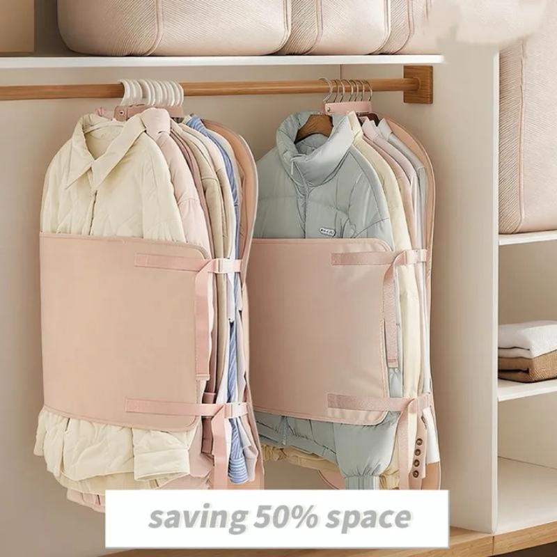 Wardrobe Compressed Storage Board Closet Space Saver Compression Strap for Down Jacket Coat Sweater Travel Clothes Organizer Bag