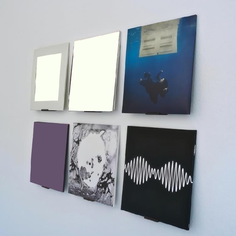 Pack of 4 Wall Mounted Holders for Vinyls Albums Using Sticky Materials Strong Adhesion Easy Installation Home Decors