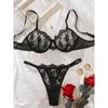 New Multi-color Sexy Embroidery Perspective Mesh Lace Gathering Erotic Underwear Suit Women