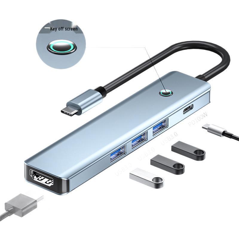 Three-in-One Type-C Multifunctional Dock: 4K HDMI, PD100 Fast Charging, USB 3.0 Ports