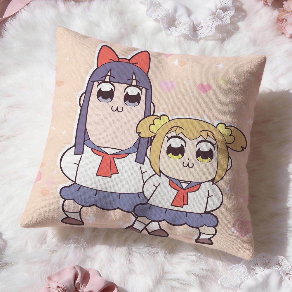 Cute Anime Pop Team Epic Cushion Cover Premium Comfort Reversible Pillow Cove -Two in One Design for Any Room & Car Interior
