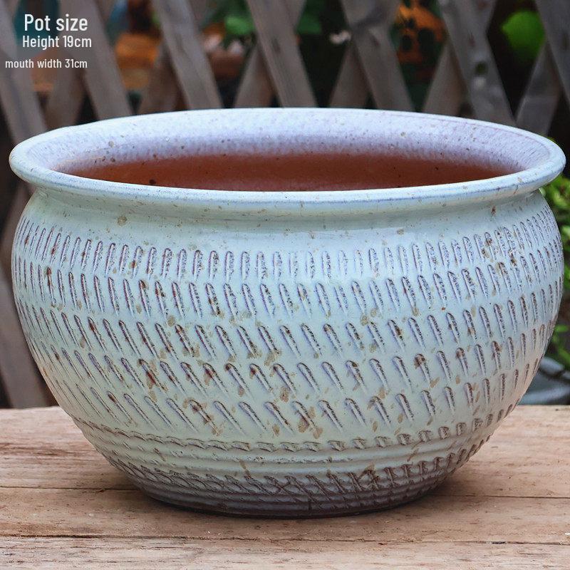 Extra Large Ceramic Bonsai Pot with Wide Caliber, Coarse Pottery for Succulents and Bougainvillea.