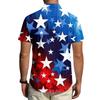 Men's Independence Day Printed Collared Top Men's Casual Sports Short-Sleeve Shirt