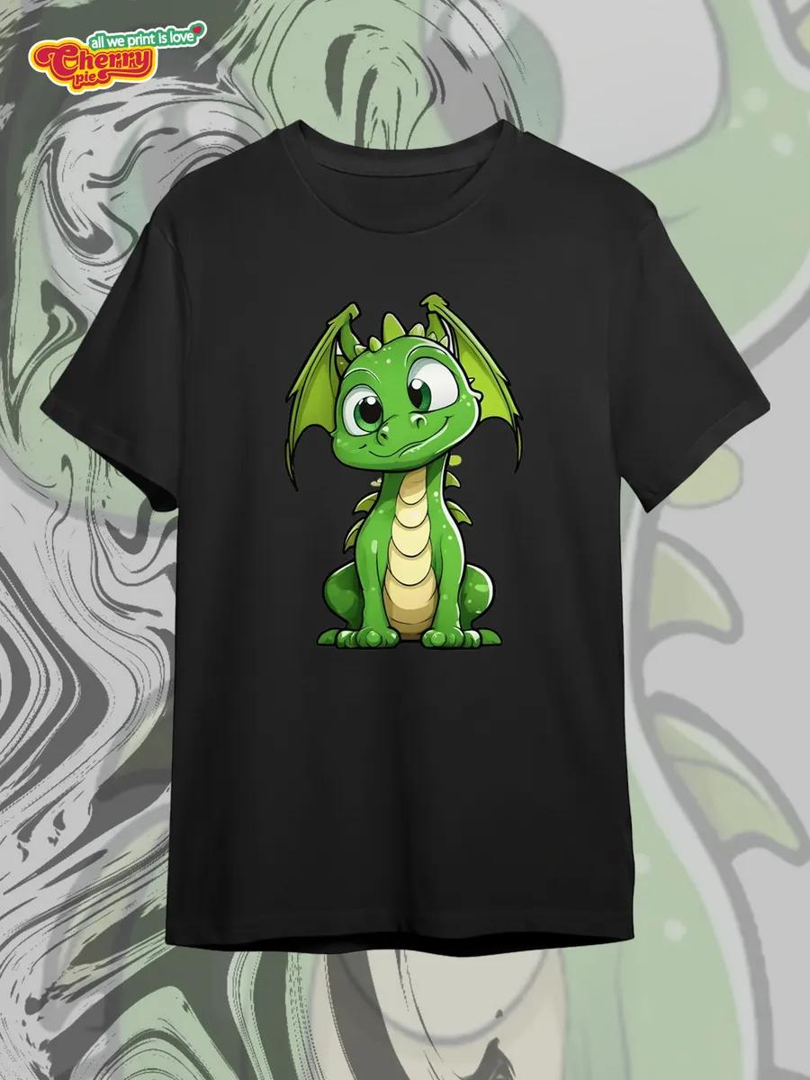 Black T-shirt with philosopher dinosaur print L
