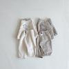 Baby Cotton Linen Clothes Set Plaid Cartoon Casual Tops + Pants 2pcs Baby Set Cute Boy Girls Comfortable Infant Outfits