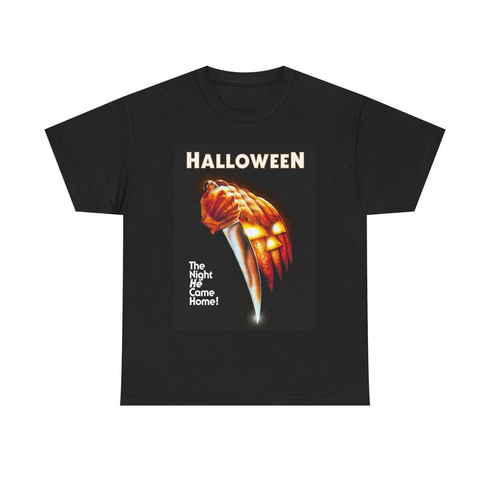 Halloween T Shirt Vintage Movie Poster Retro Pumpkin Unisex Heavy Cotton Tee 2XL
