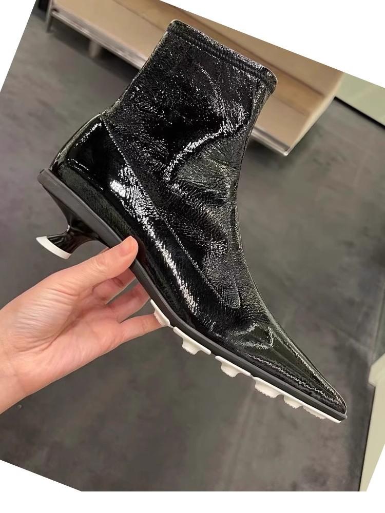 Fashion Women Boots Pointed Toe Back Zipper Butterfly Knot Kitten Heel Ladies Ankle Boots Mature Office Lady Solid Color Female Shoes