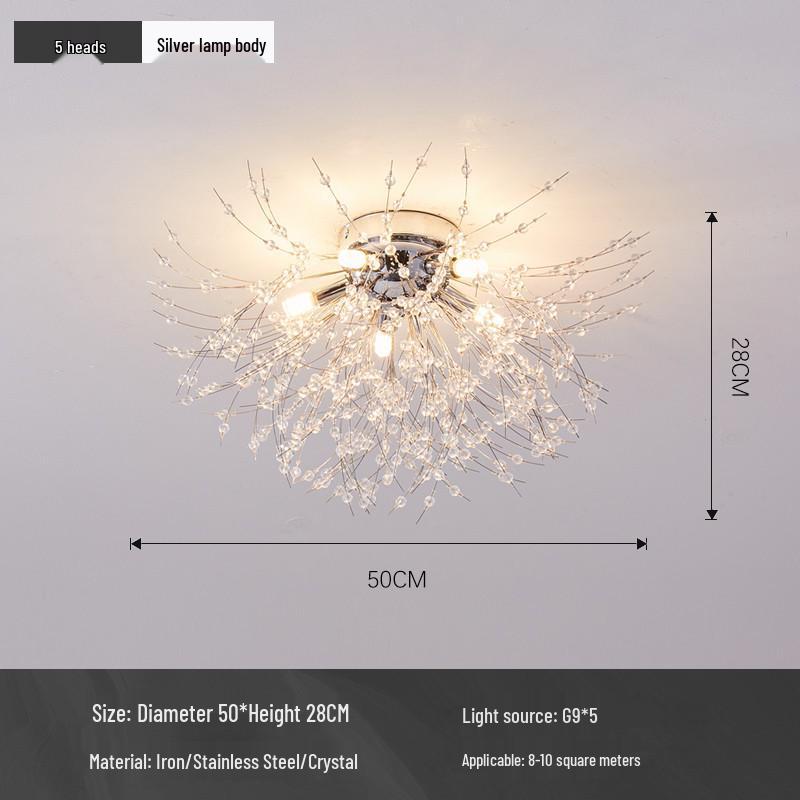 Dandelion Crystal Fireworks Ceiling Light for Nordic Bedrooms and Living Rooms