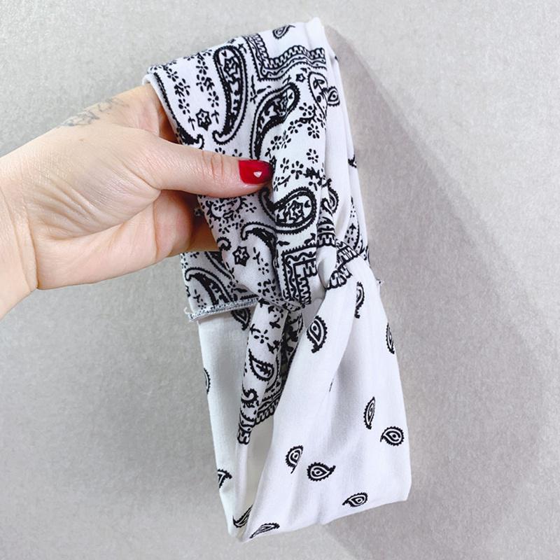 Cashew Flower Print Headbands for Women Girls African Boho Cotton Hairband Stretch Knotted Turban Headwrap Hair Accessories